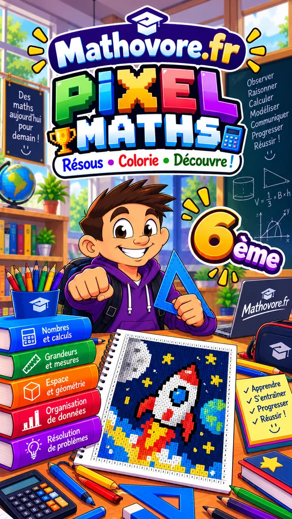 Couverture du livre Mathovore « Pixel Maths 6e » en PDF