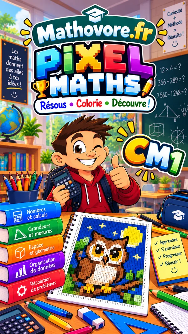 Couverture du livre Mathovore « Pixel Maths CM1 » en PDF