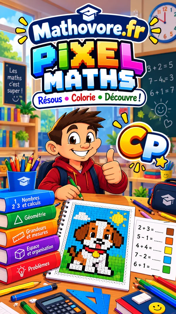Couverture du livre Mathovore « Pixel Maths CP » en PDF
