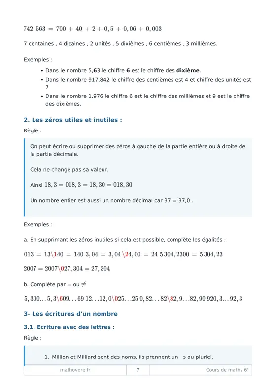 Page 8 du livre Mathovore « Cours de mathématiques 6e »