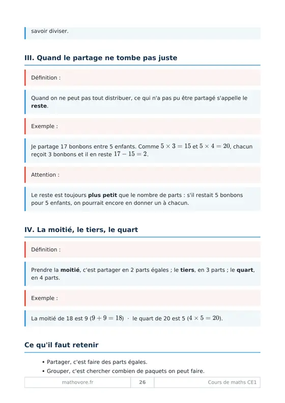 Page 27 du livre Mathovore « Cours de mathématiques CE1 »