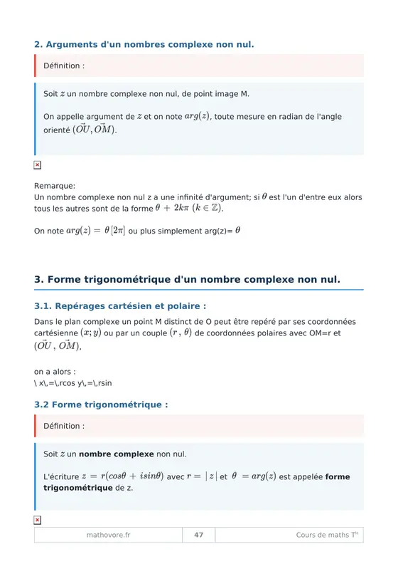 Page 48 du livre Mathovore « Cours de mathématiques Terminale »
