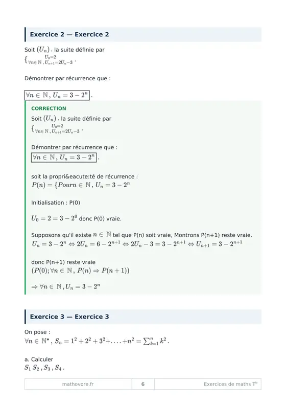 Page 7 du livre Mathovore « Exercices corrigés de mathématiques Terminale »