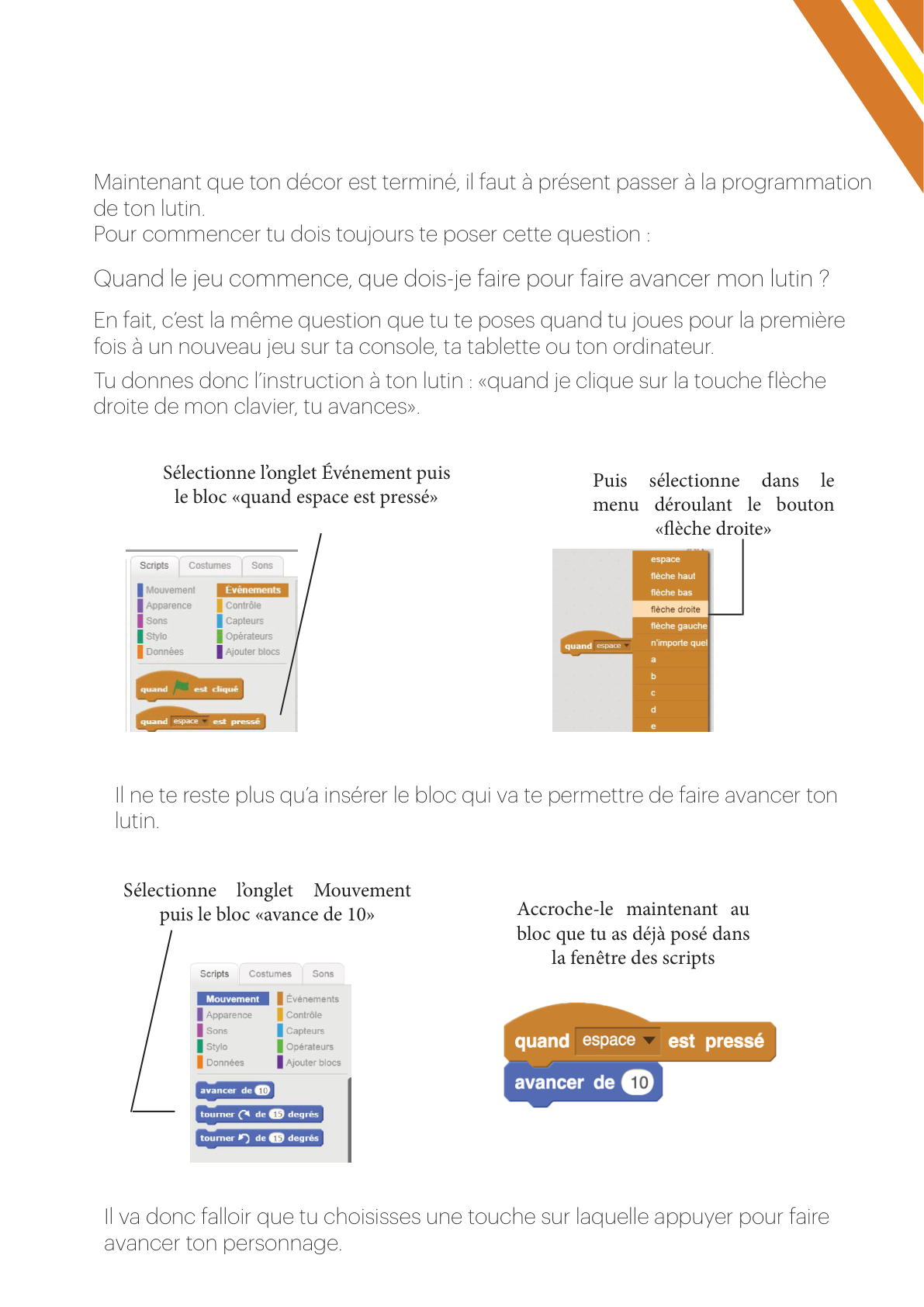 Les tests et les conditions dans Scratch : si alors sinon