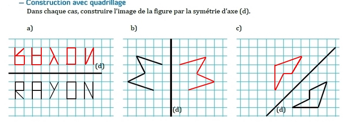 Quadrillage et symétrie axiale.
