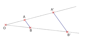 Image d'un segment par une homothétie.