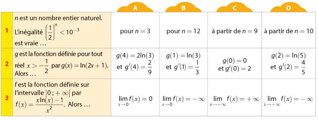 exercices logarithmes 7