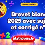 Brevet blanc de maths 2025 avec sujet et corrigé n°1