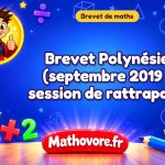Brevet Polynésie (septembre 2019 ) session de rattrapage