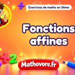 Fonctions affines : exercices de maths en 3ème corrigés en PDF