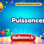 Puissances : exercices de maths en 4ème corrigés en PDF