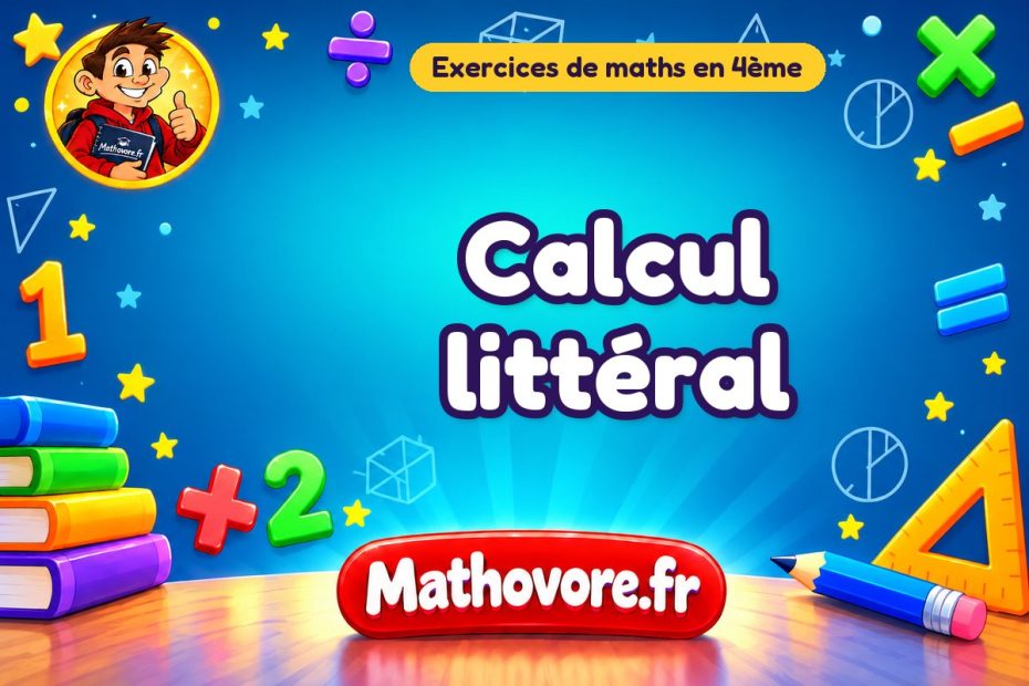 Calcul littéral : exercices de maths en 4ème corrigés en PDF
