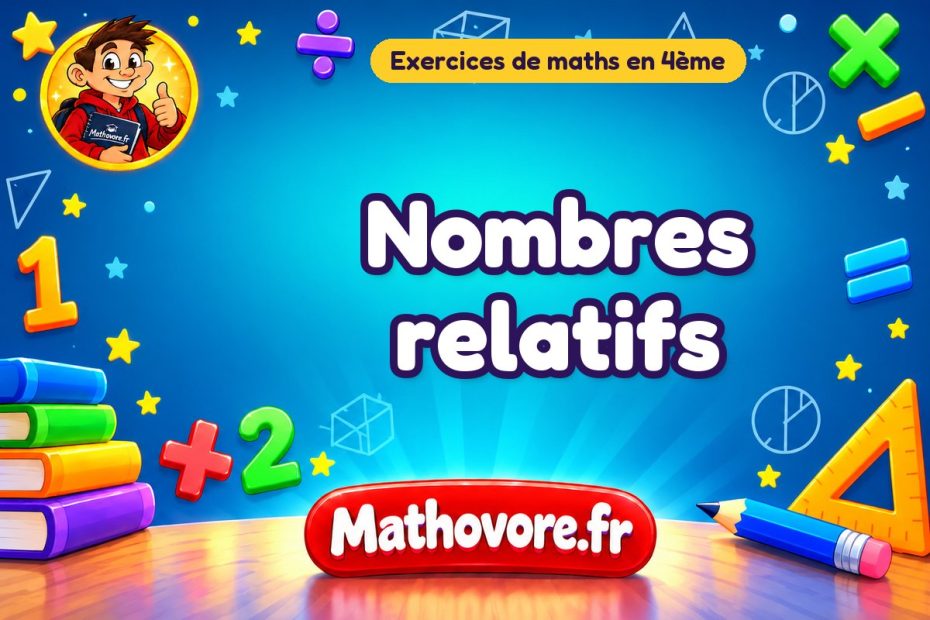 Nombres relatifs : exercices de maths en 4ème corrigés en PDF