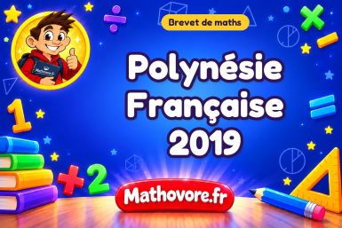 Polynésie Française 2019 : sujet du brevet de maths avce corrigé.