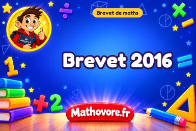 Brevet de maths 2016 : sujet blanc pour réviser en PDF.