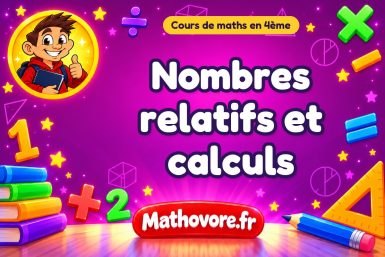 Nombres relatifs et calculs : cours de maths en 4ème en PDF