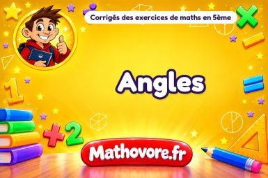 Angles  : corrigé des exercices de maths en 5ème en PDF