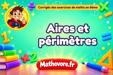 Aires et périmètres : corrigé des exercices en 6ème en PDF