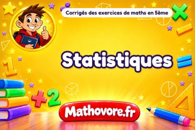 Statistiques : corrigé des exercices de maths en 5ème en PDF