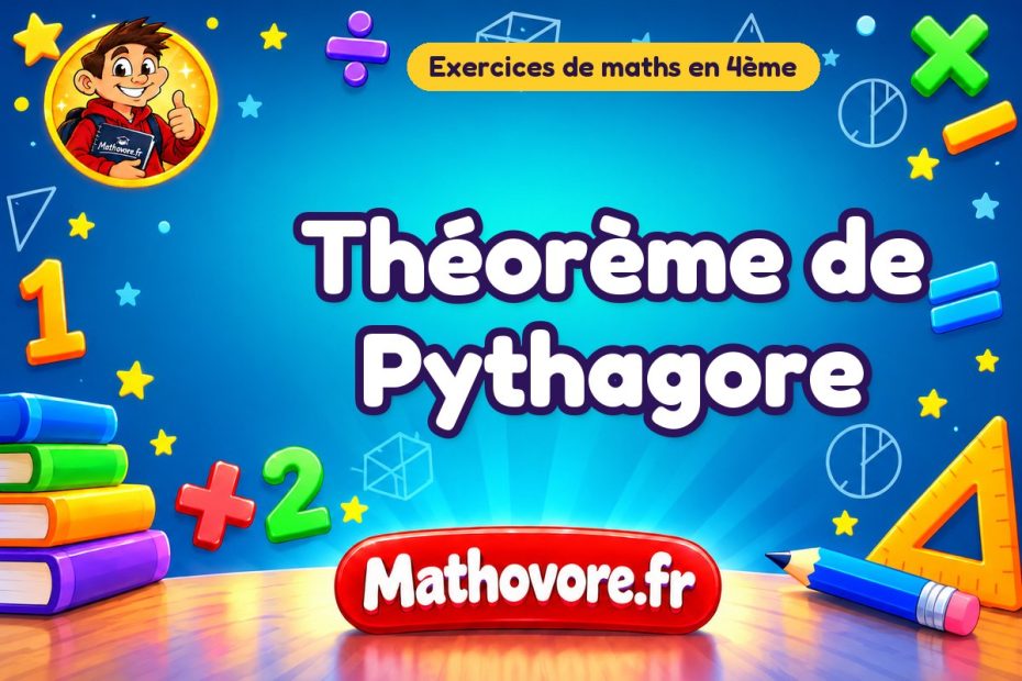 Théorème de Pythagore : exercices de maths en 4ème corrigés  en PDF