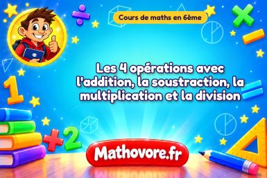 Les 4 opérations avec l’addition, la soustraction, la multiplication et la division