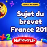 Sujet du brevet de maths France 2016