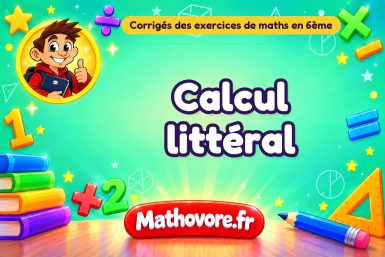 Calcul littéral : exercices de maths en 2de corrigés en PDF