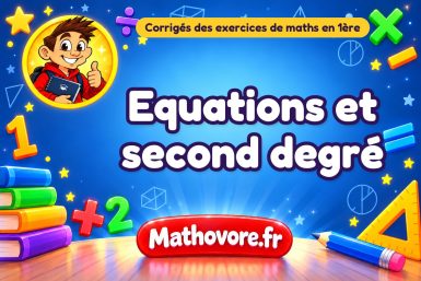 Equations et second degré : corrigé des exercices de maths en 1ère en PDF