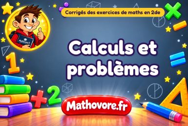 Calculs et problèmes  : corrigé des exercices de maths en  2de en PDF