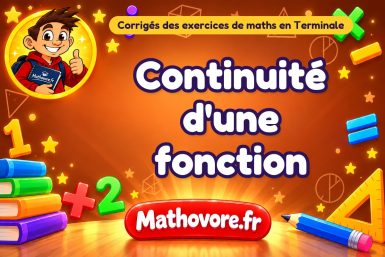 Continuité d'une fonction : corrigé des exercices de maths en  terminale en PDF