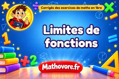 Limites de fonctions : corrigé des exercices de maths en  1ère en PDF