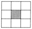 Motif de neuf cases dont seule la case centrale est noircie