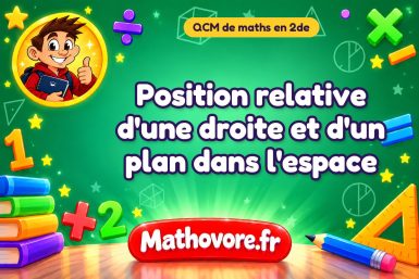 Position relative d’une droite et d’un plan dans l’espace