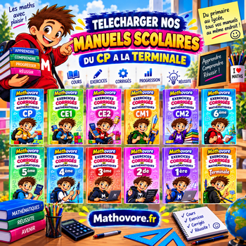 Manuels scolaires de maths MATHOVORE à télécharger en PDF.