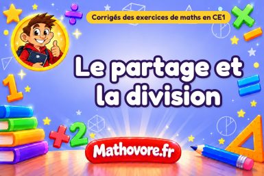 Le partage et la division : corrigé des exercices de maths au CE1