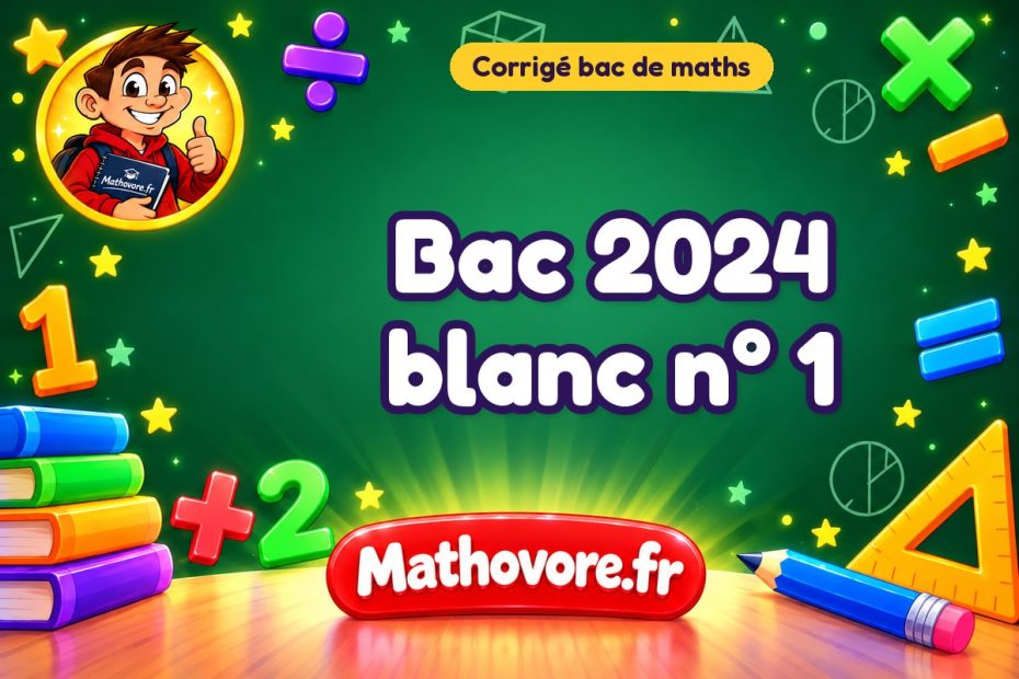 Corrigé du bac de maths 2024 blanc n° 1