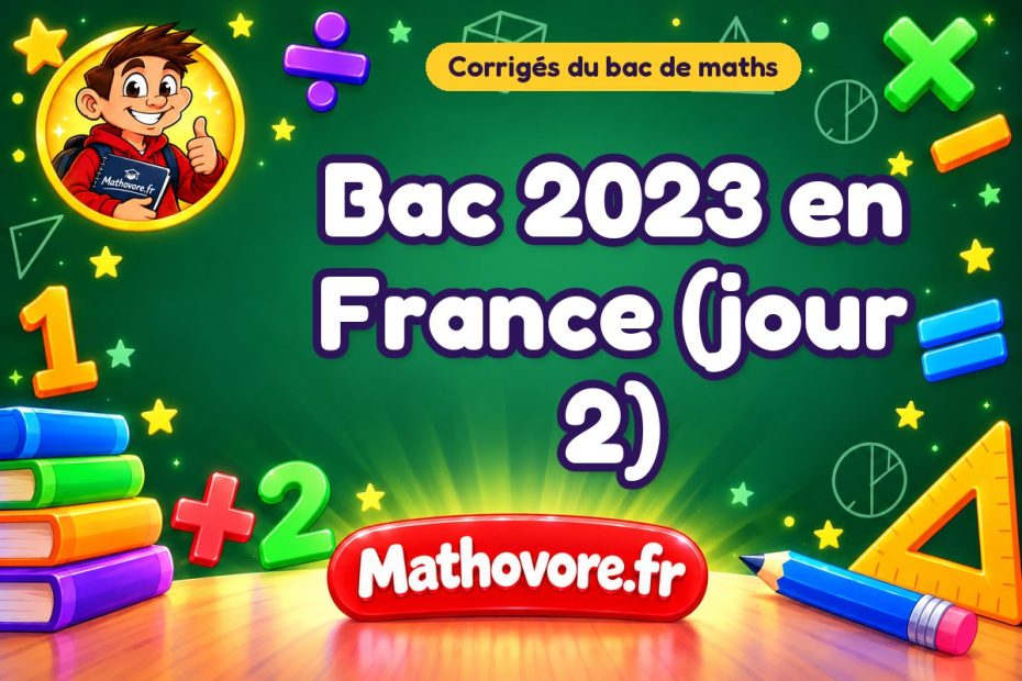 Corrigé du bac de maths 2023 en France (jour 2)