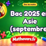 Bac de maths 2025 en Asie (septembre) : sujet et corrigé