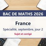 Bac de maths 2026 en France (septembre, jour 2) : sujet et corrigé