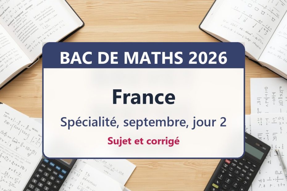 Bac de maths 2026 en France (septembre, jour 2) : sujet et corrigé