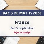 Bac S de maths 2020 en France (septembre) : sujet et corrigé