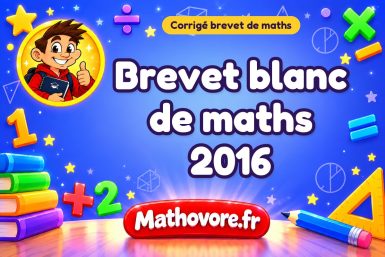 Corrigé du brevet blanc de maths 2016 : fonctions, PGCD et Thalès