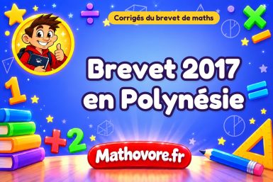 Corrigé du brevet de maths 2017 en Polynésie