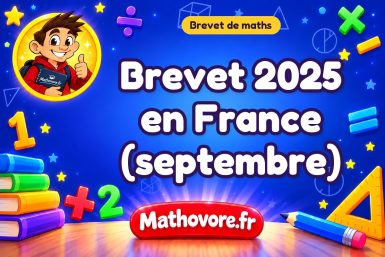 Brevet de maths 2025 en France (septembre) : sujet et corrigé