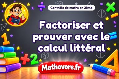 Factoriser et prouver avec le calcul littéral