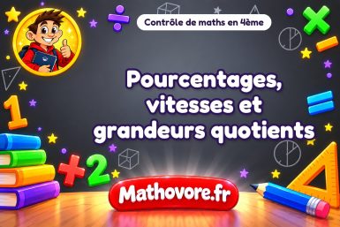 Pourcentages, vitesses et grandeurs quotients
