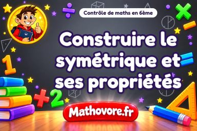 Contrôle de maths 6ème : construire le symétrique et ses propriétés