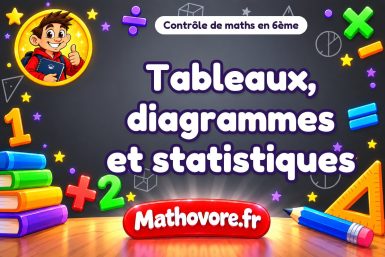 Contrôle de maths 6ème : tableaux, diagrammes et statistiques