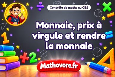 Monnaie, prix à virgule et rendre la monnaie