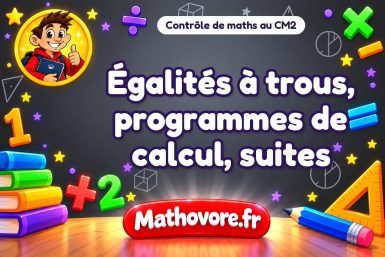 Égalités à trous, programmes de calcul, suites